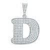 Cubic Zirconia Pavé "D" Initial Necklace Charm in Sterling Silver