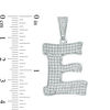 Cubic Zirconia "E" Initial Charm Pendant in Sterling Silver