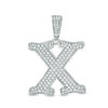 Thumbnail Image 1 of Cubic Zirconia "X" Initial Charm Pendant in Sterling Silver