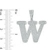 Cubic Zirconia "W" Initial Charm Pendant in Sterling Silver