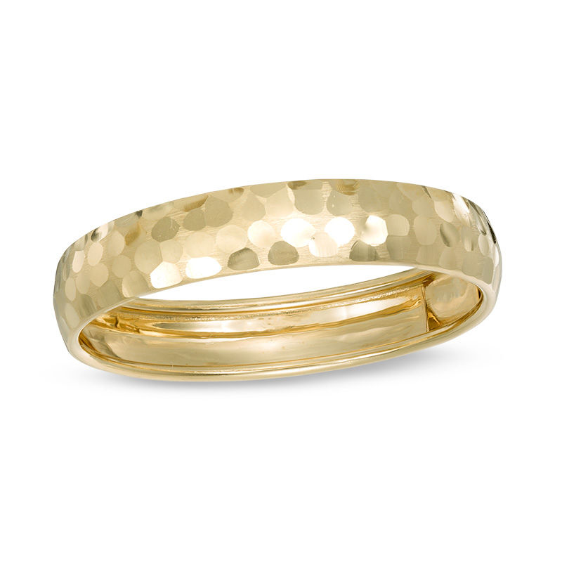 4mm Hammered Wedding Band in 10K Gold - Size 10