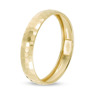 4mm Hammered Wedding Band in 10K Gold - Size 10