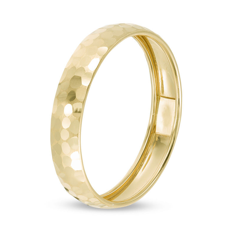 4mm Hammered Wedding Band in 10K Gold - Size 10