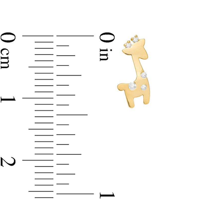 Main Image 2 of Child's Cubic Zirconia Giraffe Stud Earrings in 10K Gold