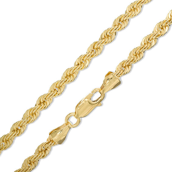 Gauge Hollow Rope Chain Necklace in 14K Gold