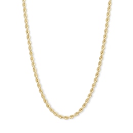 020 Gauge Rope Chain Necklace in 14K Hollow Gold - 26&quot;