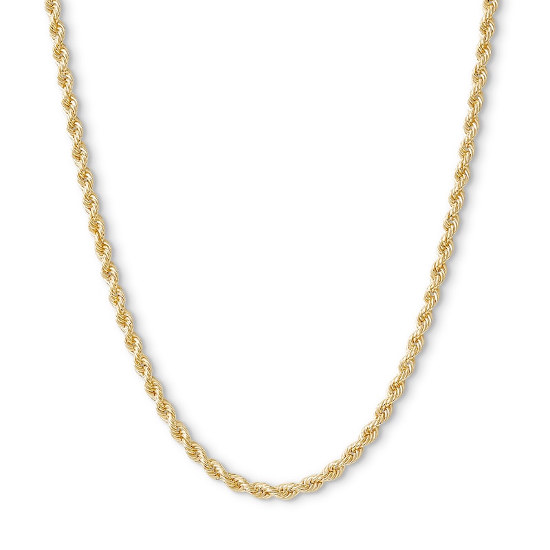 020 Gauge Rope Chain Necklace in 14K Hollow Gold - 22"