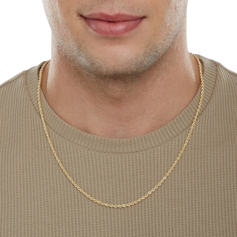 020 Gauge Rope Chain Necklace in 14K Hollow Gold - 22"