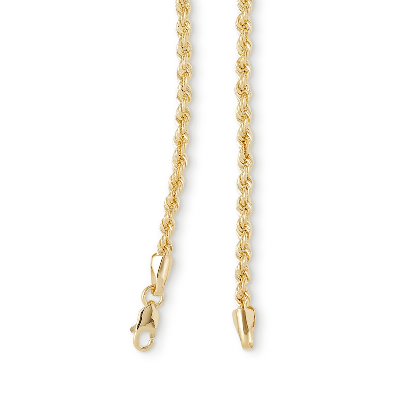 Main Image 5 of 14K Hollow Gold Rope Chain - 22"