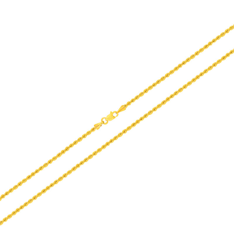 Main Image 1 of 016 Gauge Hollow Rope Chain Necklace in 14K Gold - 18"