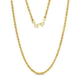 016 Gauge Rope Chain Necklace in 14K Hollow Gold - 24&quot;