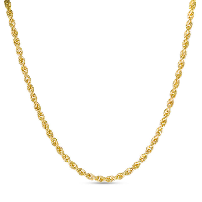 014 Gauge Rope Chain Necklace in 14K Hollow Gold - 20