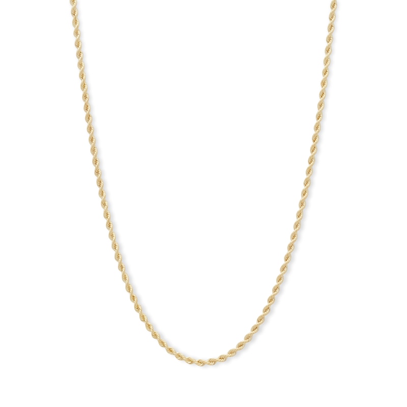 012 Gauge Hollow Rope Chain Necklace in 14K Gold - 20"