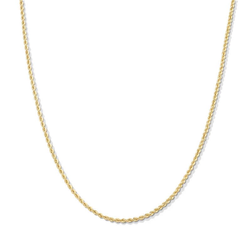 012 Gauge Hollow Rope Chain Necklace in 14K Gold - 20"