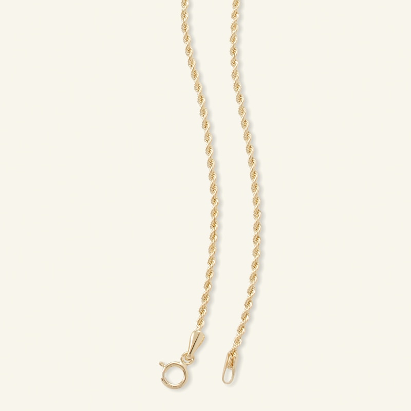 012 Gauge Hollow Rope Chain Necklace in 14K Gold - 20"