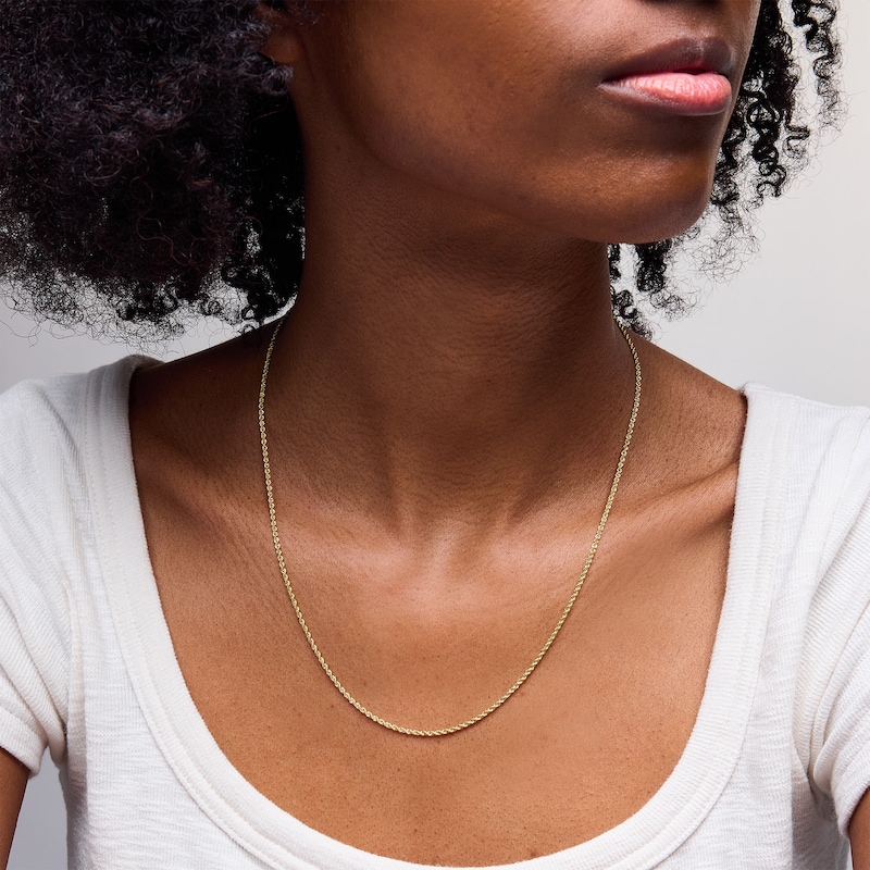 Main Image 2 of 14K Hollow Gold Rope Chain - 20"