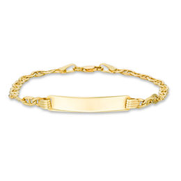 Child's 080 Gauge Mariner Chain ID Bracelet in 14K Hollow Gold - 6&quot;