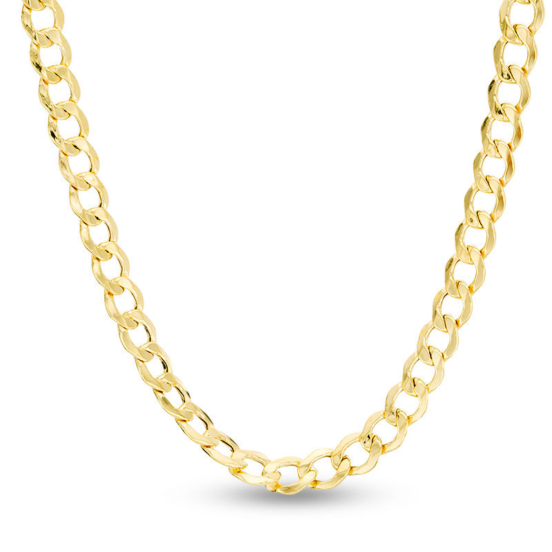 Made in Italy 080 Gauge Curb Chain Necklace in 14K Hollow Gold - 20"