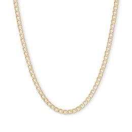 Made in Italy 080 Gauge Curb Chain Necklace in 14K Hollow Gold - 24&quot;