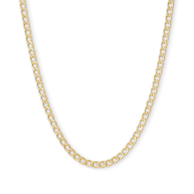 Made in Italy 080 Gauge Curb Chain Necklace in 14K Hollow Gold - 24"