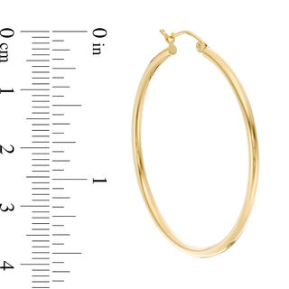 40mm Hoop Earrings in 14K Tube Gold