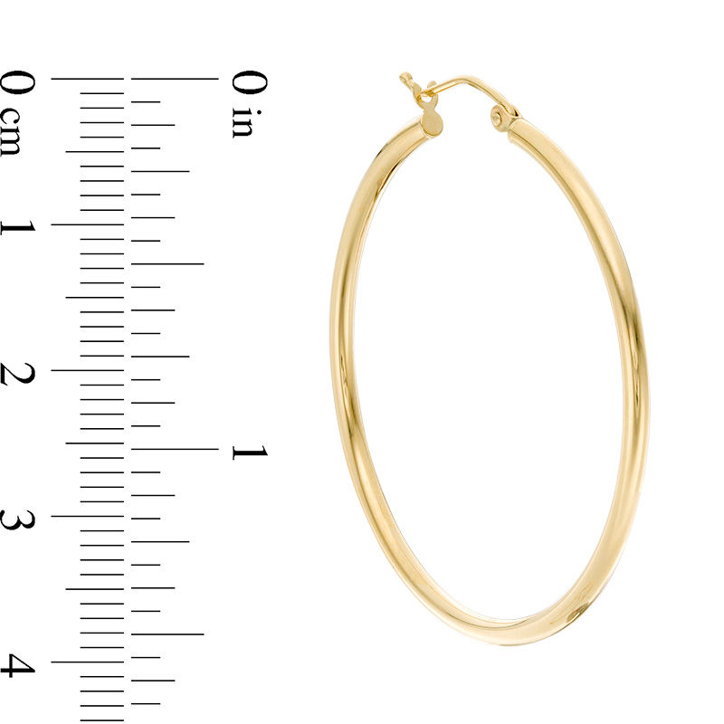 40mm Hoop Earrings in 14K Tube Gold