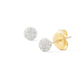 4.5mm Crystal Ball Stud Piercing Earrings in 14K Solid Gold