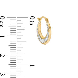Child's 13mm Puffed Spike Hoop Earrings in 10K Two-Tone Gold