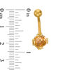 Thumbnail Image 2 of 014 Gauge Yellow Glass Ball with Swirl Accent Belly Button Ring in Stainless Steel with Yellow IP
