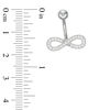 Thumbnail Image 2 of 014 Gauge Cubic Zirconia Beaded Infinity Belly Button Ring in Stainless Steel