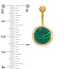 Thumbnail Image 2 of 014 Gauge Simulated Malachite Belly Button Ring in Stainless Steel with Yellow IP