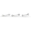 016 Gauge Iridescent Cubic Zirconia Star Multi-Finish Three Piece Curved Barbell Set in Solid Stainless Steel - 5/16"