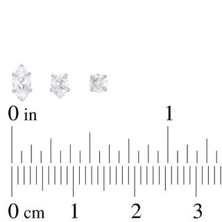 016 Gauge Multi-Shape Cubic Zirconia Solitaire Three Piece Labret Set in Stainless Steel with Bioplast
