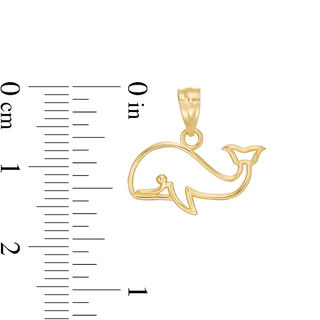Child's Whale Necklace Charm in 10K Gold