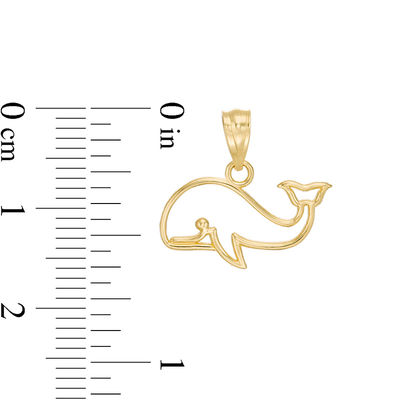 Child's Whale Necklace Charm in 10K Gold