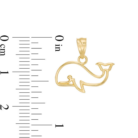 Child's Whale Necklace Charm in 10K Gold