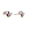 Thumbnail Image 1 of Child's Crystal and Multi-Color Enamel Toucan Stud Earrings in Sterling Silver