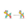 Thumbnail Image 1 of Child's Multi-Color Enamel Balloon Dog Stud Earrings in Sterling Silver