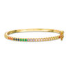 Thumbnail Image 0 of Child's Multi-Color Cubic Zirconia Rainbow Bangle in Brass with 18K Gold Plate - 5.9"