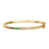 Thumbnail Image 1 of Child's Multi-Color Cubic Zirconia Rainbow Bangle in Brass with 18K Gold Plate - 5.9&quot;