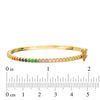 Thumbnail Image 1 of Child's Multi-Color Cubic Zirconia Rainbow Bangle in Brass with 18K Gold Plate - 5.9"