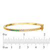 Thumbnail Image 2 of Child's Multi-Color Cubic Zirconia Rainbow Bangle in Brass with 18K Gold Plate - 5.9&quot;