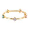 Thumbnail Image 1 of Child's 7mm Multi-Color Cubic Zirconia Station Bangle in Brass with 18K Gold Plate - 5.9"