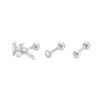 Thumbnail Image 1 of 018 Gauge Marquise Cubic Zirconia and Crystal Cartilage Stud Set in Stainless Steel and Brass