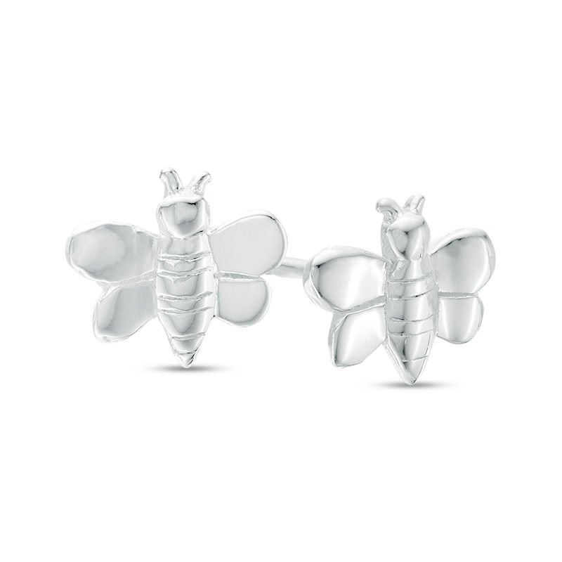 Main Image 1 of Child's Bumblebee Stud Earrings in Sterling Silver