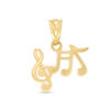 Thumbnail Image 1 of Child's Musical Notes Necklace Charm in 10K Gold