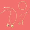 Child's Diamond-Cut "I LOVE YOU" Heart-Top and Flower Key Necklace Charm in 10K Two-Tone Gold