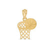 Thumbnail Image 1 of Child's 10K Gold Basketball and Hoop Necklace Charm