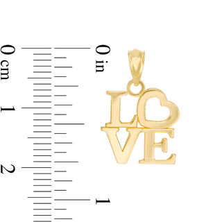 Child's "LOVE" Heart Necklace Charm in 10K Gold