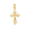 Thumbnail Image 1 of Child's Diamond-Cut Cross Necklace Charm in 10K Gold